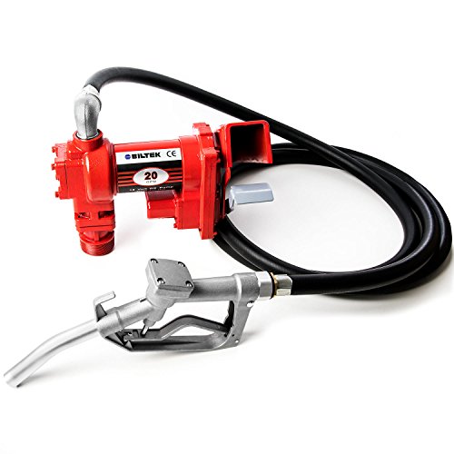 Biltek 12V DC High-Flow 20 GPM Fuel Transfer Pump for Gasoline, Diesel Fuel, Kerosene, Mineral Spirits, Heptane, Hexane, E15, Biodiesel, and Similar Fuels or Oils