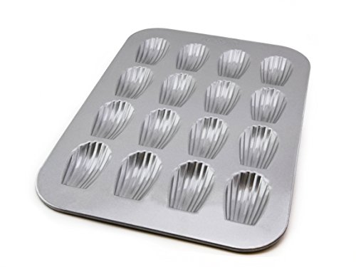 USA Pan Bakeware Madeleine, Warp Resistant Nonstick Baking Pan, Made in The USA from Aluminized Steel, 16-Well, Silver
