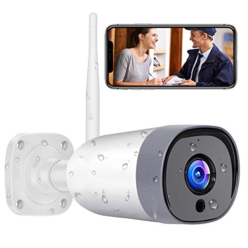 Security Camera Outdoor, Mibao 1080P WiFi Camera, IP66 Waterproof, IP Cam with Two-Way Audio, Night Vision, Motion Detection, Compatible with iOS/Android/Windows, Work with Alexa