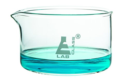 Small Crystallizing Dish with Spout and Heavy Rim - 300ml Capacity, Borosilicate Glass, OD 100mm