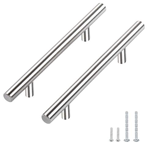 30 Pack 7.38 inch Cabinet Pulls Brushed Nickel Cabinet Hardware Drawer Pulls Modern Stainless Steel Kitchen Cabinet Handles, 5 inch Hole Center.