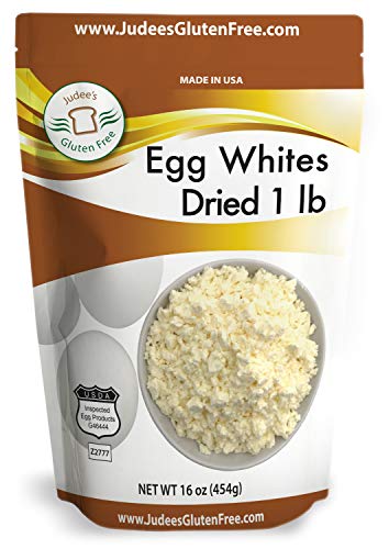Judee's Dried Egg White Protein 16 oz - Baking, Meringue, Royal Icing, Smoothies. 4g Protein per Serving, Non GMO, USA Made, USDA Certified, Made from Freshest of Eggs (45 lb Bulk Size Available)