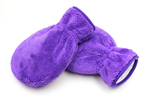 Hertzko 2 Pack Pet Towel Glove - Ultra Absorbent Microfiber Material - Great for Drying Dog or Cat Fur After Bath