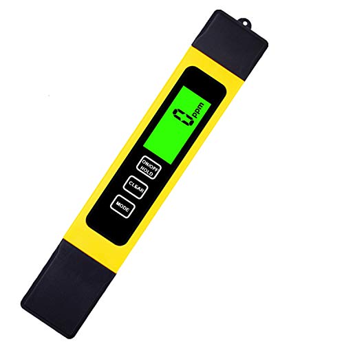 TDS Meter Digital Water Quality Tester, TDS Temperature & Conductivity Meter 3 in 1, 0-9999 ppm, Hydroponics EC Meter, Digital Water Testers for Drinking Water, ppm Meter for Hydroponics Aquarium