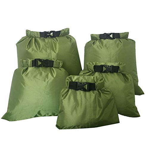 Fantye 5 Pack Waterproof Dry Sacks, Lightweight Outdoor Dry Bags Ultimate Dry Bags for Rafting Boating Camping (1.5L, 2.5L, 3.5L, 4.5L, 6L)