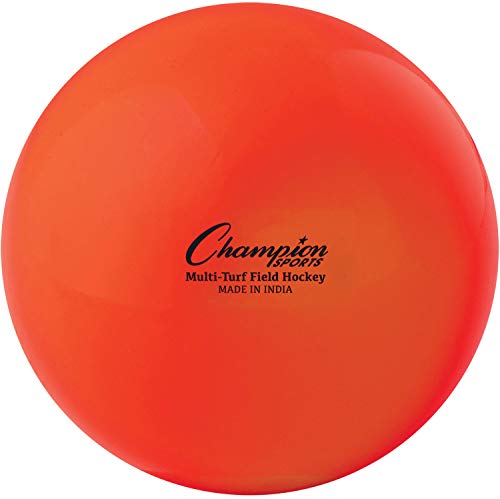 Champion Sports Field Hockey Balls, Regulation Size, 12-Pack, 2.75” Each - Sports Practice Hockey Ball Set for Fields, Grass, Turf - Durable, Bouncy, Lightweight, Bright Colored - Orange