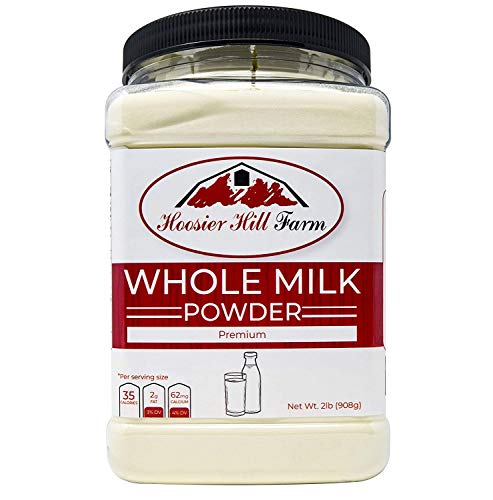 Hoosier Hill All American Whole Milk Powder 2 LBS, rBST Free, Made in USA, Batch tested to be & Gluten Free