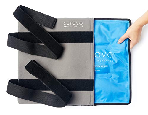 Large Hot and Cold Therapy Gel Pack with Wrap by Cureve (12' x 15') - Reusable Ice Pack with Wrap to Treat Injuries, Aches and Pains on Hip, Knee, Side, Back and Shoulder