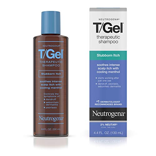 Neutrogena T/Gel Therapeutic Stubborn Itch Shampoo with 2% Coal Tar, Anti-Dandruff Treatment with Cooling Menthol for Relief of Itchy Scalp due to Psoriasis & Seborrheic Dermatitis, 4.4 fl. oz