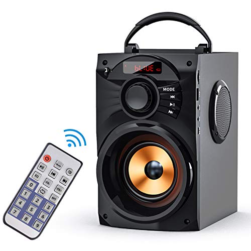 EIFER Portable Bluetooth Speakers Subwoofer Heavy Bass Wireless Outdoor/Indoor Party Speaker Line in Speakers Support Remote Control FM Radio TF Card LCD Display for Home Party Phone Computer PC