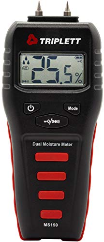 Triplett Pin/Pinless Non-Invasive Moisture Meter for Wood and Building Materials with Audible Indicator (MS150)