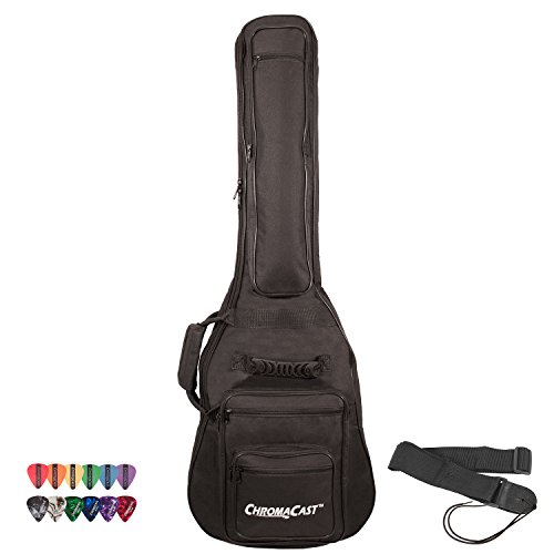 GO-DPS ChromaCast Electric Guitar 6-Pocket Padded Gig Bag with Guitar Strap and Pick Sampler