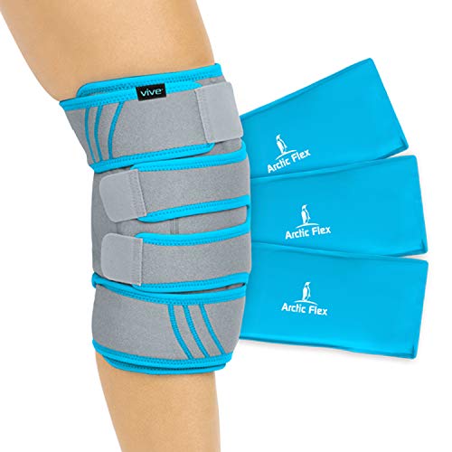 Vive Knee Ice Pack Wrap - Cold / Hot Gel Compression Brace - Heat Support Strap For Arthritis Pain, Tendonitis, ACL, Athletic Injury, Osteoarthritis, Women, Men, Running, Meniscus and Patella Surgery