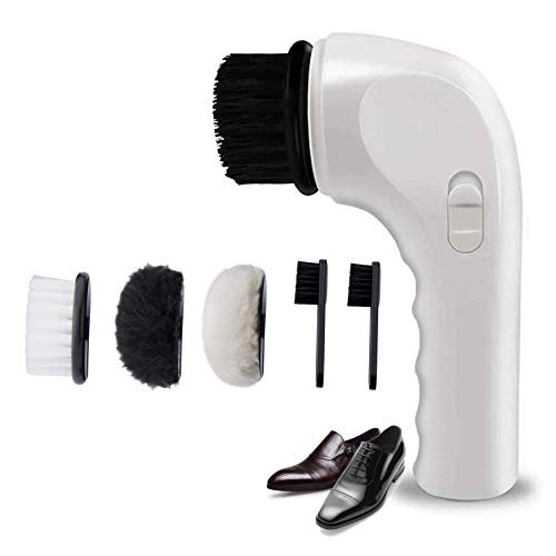 Electric Shoe Polisher Machine, Mini Handheld Electric Shoe Brush Shoe Shine USB Rechargeable Electric Portable Dust Cleaner Leather Care Kit for Shoes, Bags