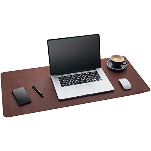 Gallaway Leather Desk Pad - (36 X 17 Inch) Desk Mat Accessories for Women Men Desk Protector Extended Mouse Pad for Office/Home Accessories Writing Pad for Top of Desks (Dark Brown)