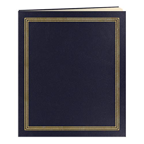 Pioneer Jumbo 11.75x14 Beige Page Scrapbook 100 Pages (50 Sheets), Navy Blue
