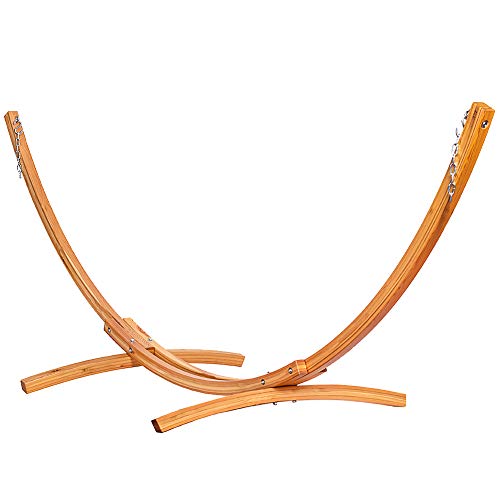 Lazy Daze Hammocks 10 Foot Russian Pine Hardwood Arc Frame Hammock Stand with Hooks and Chains