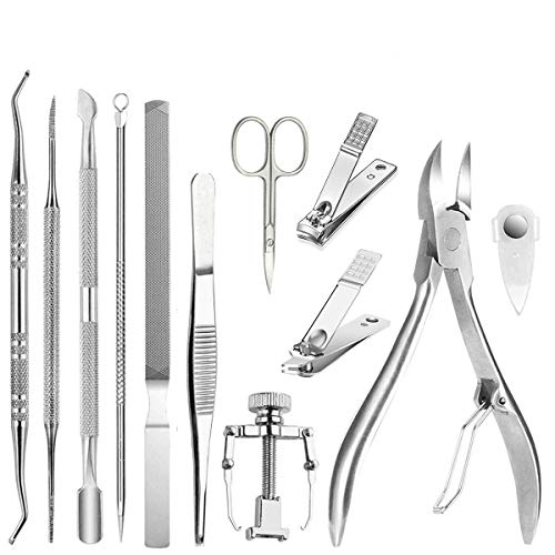 12PCS Ingrown Toenail Tool Ingrown Toenail Treatment Pedicure Tools，Ingrown Toenail Tool Kit Nail Clipper Set Pedicure Kit Ingrown Toenail Pedicure Tool By JTIEO…