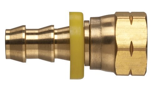 Tompkins 4305-06-06 Push-On Hose Barb Fitting, Barb to SAE 45 Inverted Flare Female, 3/8' x 5/8-18', Brass