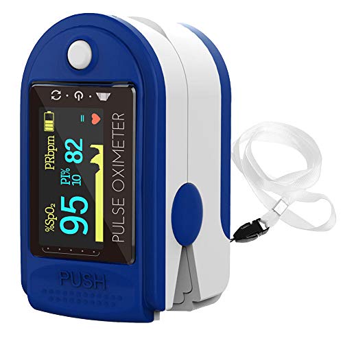 Finger Pulse Oximeter - Blood Oxygen Saturation Monitor for Pulse Rate Measurement Graph - Digital LED Display Reading