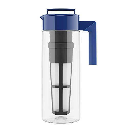 Takeya Iced Tea Maker with Patented Flash Chill Technology Made in USA, 2 Quart, Blueberry