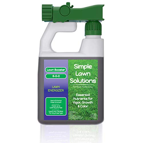 Commercial Grade Lawn Energizer- Grass Micronutrient Booster with Iron & Nitrogen- Liquid Turf Spray Concentrated Fertilizer- Any Grass Type, All Year- Simple Lawn Solutions- 32 Ounce