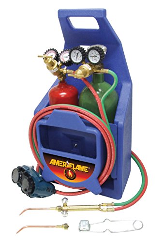 Ameriflame T100AT Medium Duty Portable Welding/Brazing Outfit with Plastic Carrying Stand Plus Oxygen & Acetylene Tanks