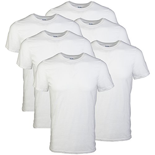 Gildan Platinum Men's Crew T-Shirts, White, XX-Large, 6-Pack