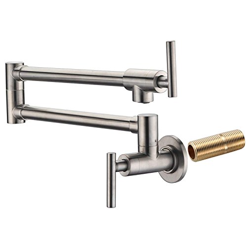 SUMERAIN Pot Filler Faucet Wall Mount,Brushed Nickel Finish and Dual Swing Joints Design