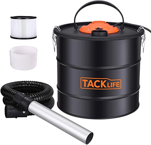 TACKLIFE Ash Vacuum Cleaner, 800W, 5 Gallon, 120V, 3.3 ft Hose + 7.9in Tube, Debris/Dust/Ash Collector for Grill, Fireplace, Wood Stoves and Pellet Stove