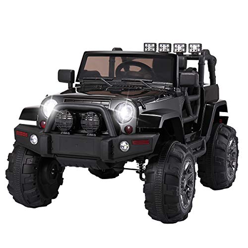 TOBBI Kids Ride on Truck Style 12V Battery Powered Electric Car W/Remote Control Black