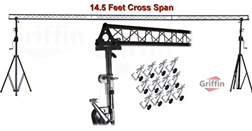 Crank Up Triangle Light Truss System by Griffin|DJ Trussing Stand for Light Cans & Speakers|Pro Audio Stage Lighting Hardware Package|Equipment Mount|Portable Gear Holder for Parties, Music, Live Gigs