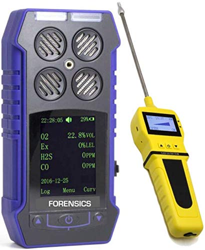 MULTIGAS Detector Analyzer + PUMP with Probe | Professional | O2, CO, H2S, LEL | Computer Data Logging | USB Recharge | USA NIST Calibration |