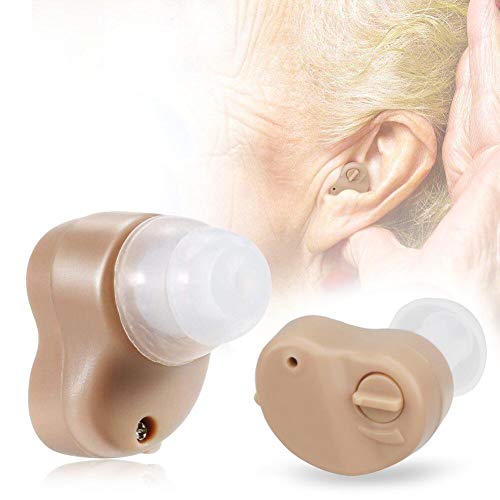 Tezam Hearing Amplifier, ITC Ear Amplifier Hearing Aids Device for Adult, Seniors, Children, Men and Women with 2 Batteries, Super Mini.