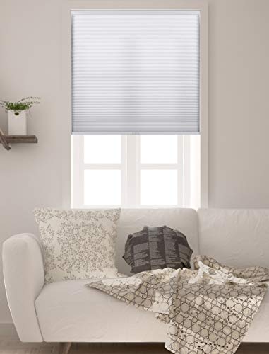 Arlo Blinds Single Cell Light Filtering Cordless Cellular Shades, Color: Pure White, Size: 34.5' W x 60' H