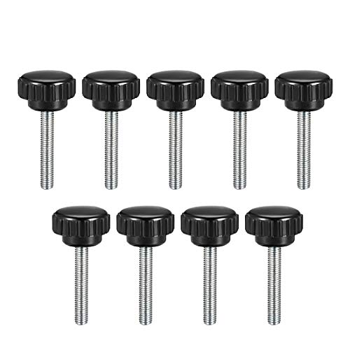 uxcell M5 x 40mm Male Thread Knurled Clamping Knobs Grip Thumb Screw on Type Round Head 9 Pcs