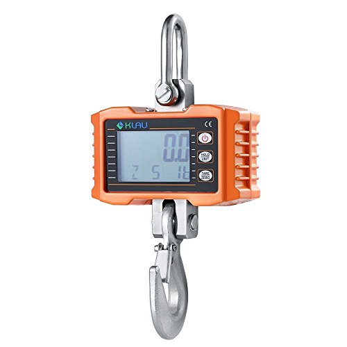 Hanging Scale,Klau 1000 kg 2000 lb Digital Industrial Heavy Duty Crane Scale Smart Measuring Tool Orange for Farm Factory