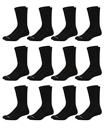 AND1 Men's Athletic Arch Compression Cushion Comfort Crew Socks (12 Pack), Size Shoe Size: 6-12.5, Black