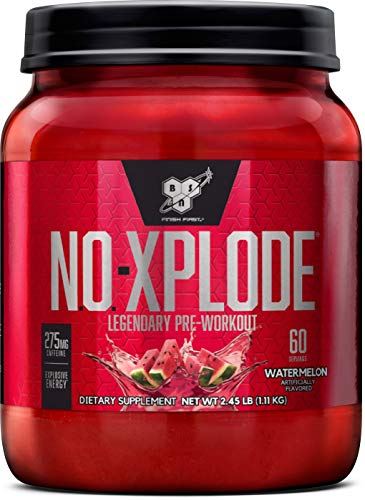 BSN N.O.-XPLODE Pre-Workout Supplement with Creatine, Beta-Alanine, and Energy, Flavor: Watermelon, 60 Servings