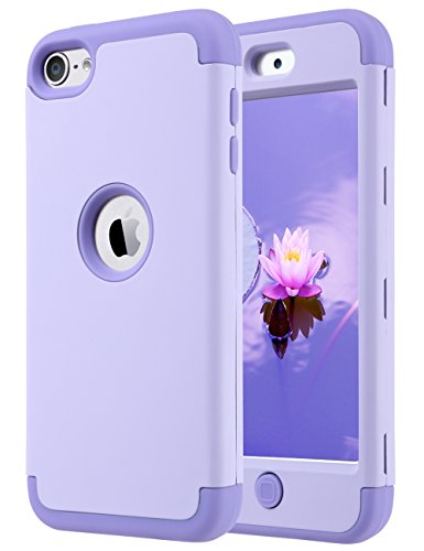 ULAK iPod Touch 7 Case, iPod Touch Case 6th Generation, iPod 5 Case, Heavy Duty High Impact Knox Armor Case Cover Protective Case for Apple iPod Touch 5th/6th/7th Generation (2019), Purple