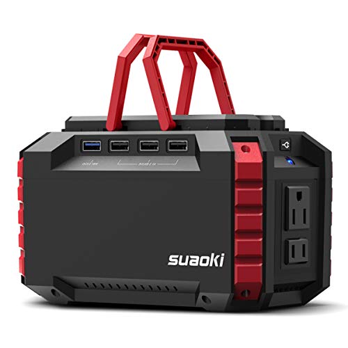 SUAOKI Portable Power Station, 150Wh Camping Generator Lithium Power Supply with Dual 110V AC Outlet, 4 DC Ports, 4 USB Ports, LED Flashlights for Road Trip Camping Travel Emergency Backup