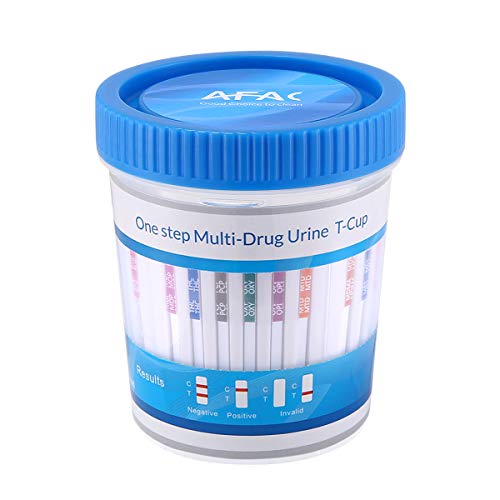 5 Pack AFAC 13 Panel Drug Test Kit, Urine Drug Test Cup with Temperature Strip for 13 Different Drugs - Marijuana, THC, Buprenorphine, Methamphetamine, AMP, BAR, BZO, COC, MTD, OPI2000, OXY, PCP, MOP