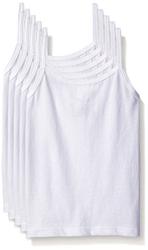 Hanes Girls' Toddler 5-Pack Cotton Cami (Assorted), White, 4T/5T