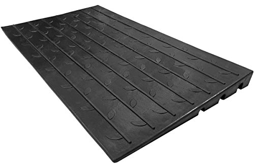 Electriduct 2.5' Rubber Threshold Ramp for Wheelchairs, Mobility Scooters, Power Chairs with 3 Channels Cord Cover
