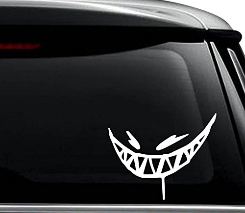 Feed Me Grin Teeth JDM Japanese Decal Sticker For Use On Laptop, Helmet, Car, Truck, Motorcycle, Windows, Bumper, Wall, and Decor Size- [6 inch] / [15 cm] Wide / Color- Matte White