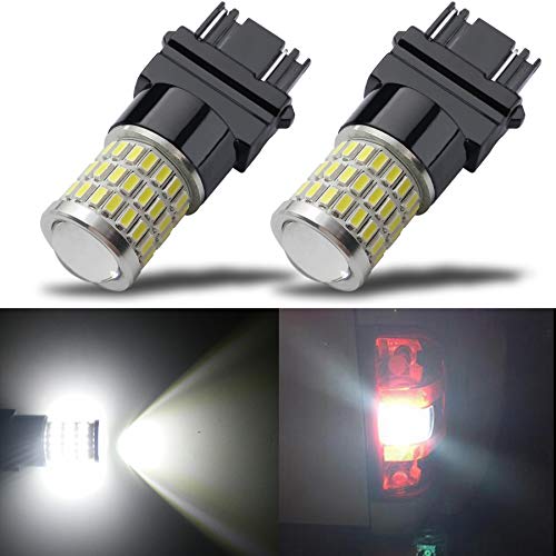 iBrightstar Newest 9-30V Super Bright Low Power 3156 3157 3057 4157 LED Bulbs with Projector Replacement for Back Up Reverse Lights and Tail Brake Parking Lights, Xenon White