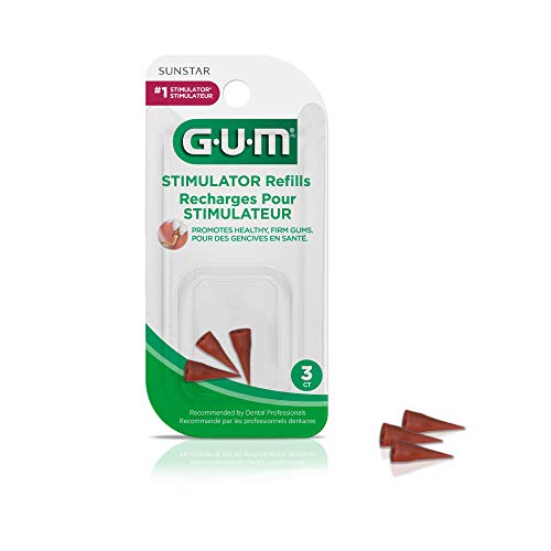 GUM Stimulator Rubber Tip Refills, 3 Count (Pack of 6)