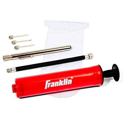 Franklin Sports Ball Maintenance Kit: Pump, Needles, Flexible Hose, Pressure Gauge and Carry Bag— Pump for Soccer Balls, Basketballs, Volleyballs and Footballs — Sidelines Ball Pump — Complete Kit