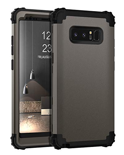 BENTOBEN Samsung Galaxy Note 8 Case, Note 8 Phone Case, 3 in 1 Heavy Duty Hybrid Hard PC Soft Silicone Bumper Shockproof Anti Slip Protective Cases for Samsung Galaxy Note 8 (2017 Release), Gunmetal