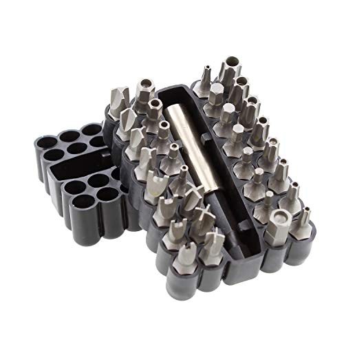 ABN Security Bit Set - 33 Piece Assorted Screwdriver Bits and Magnetic Extension Bit Holder, Impact Driver Bits